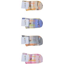 네온컬러 체크무늬 중목 여자양말 선생님선물 어르신
