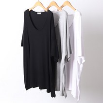 아이우먼 빅사이즈사랑해요 D451L205 데일리트임8부티셔츠 RA