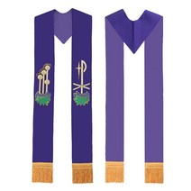 신부는 가톨릭 교회 목사 성직자 스카프 chasuble 액세서리를 훔쳤습니다., 한 사이즈, 자주색