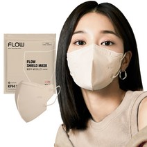 플로우 쉴드 KF94 새부리형 마스크 대형, 50매, 로열베이지