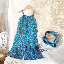블루피치 점프수트 머리띠세트 아동복 여자아동복 여아옷 여아의류 아동옷 아동의류 바캉스룩 나들이룩 키즈의류 여자아이옷 아동여름옷