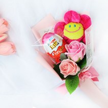 데이데이플라워 킨더조이 꽃다발 스마일 인형 재롱잔치 졸업식 (5color), 핑크