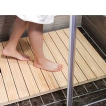 욕실발매트 문주문제작 샤워실 논슬립우드 신발깔창 화장실 방부목재 바닥 욕실매트 방수 물흡수 발매트, C01-1x1cm, T02-AAA뉴질랜드 소나무 친환경 나무를 솔질 왁스오
