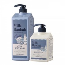 밀크바오밥 세라 바디워시 1200ml+세라 바디로션 600ml(화이트머스크), 1세트