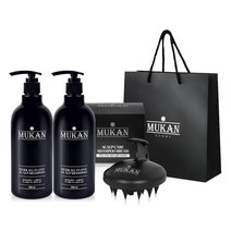 무칸 탈모샴푸 2개 + 샴푸브러쉬 선물세트 (쇼핑백포함)