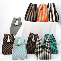 [JU51] 미니 손목 가방 니트 백 에코 체크 겨울 체커보드_ 2301159EA