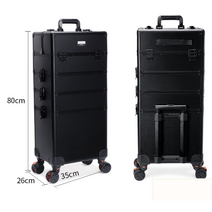 화장품캐리어 메이크업박스 메이크업 캐리어 가방 수납함 네일아트 전문가용 화장품 소품 정리 특수가방, I.프리미엄 블랙 4단