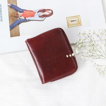 블루마운트 FZ9118 천연소가죽 여성 지퍼 중지갑