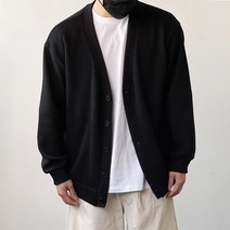 커플 남녀공용 남자 봄 코디 오버핏 브이넥 골지 가디건 4color