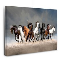 유홍아트 백마도 팔마도 칠마도 말 그림 액자 캔버스 6호(41x32cm) (5588867), 4.강인마/캔버스액자(옆면흰색)