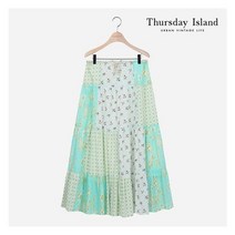 써스데이아일랜드 [Thursday Island] 여성 패턴 믹스 티어드 맥시 스커트(T214MSK233W) 421860