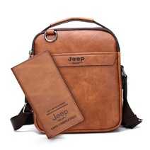 JEEP BULUO 브랜드 핸드백 남성 메신저 가방 스플릿 가죽 2pc 인싸 데일리템