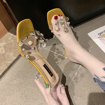 바이스타 진주 샌들 슬리퍼 패션 일자 힐