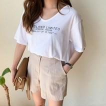 [] 여자 여름 하객룩 깔끔 베이직 린넨 밴딩숏 반바지