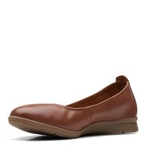 Clarks 여성용 Airabell 미드 발레 플랫 블랙 가죽 12202551, 11, Dark Tan Leather, Dark Tan Leather