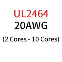 전기선 전선 2M 5M 와이어 케이블 28 26 24 22 20 18 16 AWG 소프트 2 3 4 5 6 7 8 10 코어 전자 PVC 외장 오디오 신호 구리 UL2464 190, 20AWG Black, 2M_4Cores