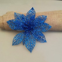 15cm 플라스틱 시뮬레이션 반짝이 할로우 웨딩 인조 꽃 발렌타인데이 장식, 03 파란