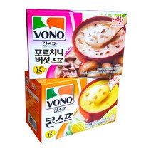 VONO 보노 컵스프 19gx18개입 포르치니버섯 스프 / 콘 스프 끓는 물에 15초, 콘스프(18봉)