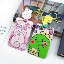 패밀리 캐릭터 명찰 케이스 공무원증 사원증 목걸이줄 케이스 릴홀더, 러브시바견
