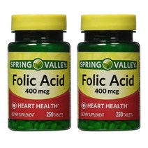 Spring Valley Folic Acid 스프링 밸리 엽산 400mcg 250정 2팩