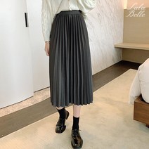 라라벨 여성용 밴딩 스커트 플리츠 렌 밴딩스커트
