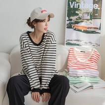 [나크21] (55~120) 브이넥 단가라 맨투맨 KO21-T-15