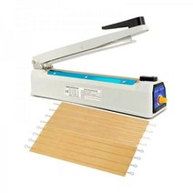Impulse Sealer 30 5cm(12인치) 마일라 백 히트 실러 비닐 봉투용 실러 금속 철 쉘 임펄스 실러 3mm 밀봉 수동 핫 씰 기계 8개의 무료 수리 키트 포함(커터, 12 -3mm Sealing Width_화이트.