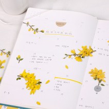 개나리 압화 스티커 봄꽃 / 꽃스티커 드라이플라워 네추럴 감성 다꾸 꾸미기