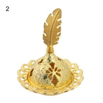 향로 촛대 청동 제사 제기 제례용 향대 럭셔리 아랍 타워 스타일 중공 금속 향 버너 황금 타워 오일 버너 아랍 스타일 홀더 황금 향 버너, 2