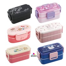 2단 도시락 산리오 인어공주 헬로키티 라인 캐릭터 유아 초등 학생 아동 유치원 학교 소풍, 7.라인 초코 코스메틱[600ml]2단도시락