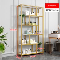 노감성 철제 장식장 선반 다층 거실 화장품 진열장 90 가로 수납장 28 세로 182 높이 올블랙 BIQKV, K.70 길이 28 너비 182 하이 골든 선반 화이트