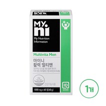 마이니 여성 남성 멀티비타민 미네랄 종합 영양제 칼슘 마그네슘 활력 비타민 E A C D K B군 B1 B2 B6 B12 엽산 비오틴 나이아신 판토텐산 아연 셀레늄 구리 철분 캡슐, 1박스, 마이니 남성 멀티비타민 미네랄 60정