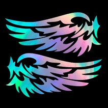천사날개 자동차 포인트 스티커, L, BLACK