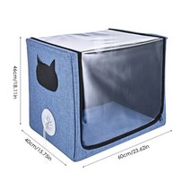 강아지 산소방 산소발생기 케이지 애완 동물 산소 케이지 ICU 방 간호 기침 호흡기 질환 Foldable Nebulize, 01 Black