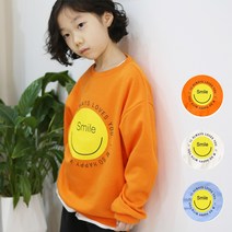 아이크레용 아동 주니어 스마일 나염 맨투맨 티셔츠