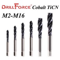 드릴포스 코발트 나사 탭 드릴 비트 나선형 플루트 메트릭 M2M16 TICN 코팅 공작 기, M12x1.25+1PC