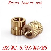M2 M2.5 M3 M4 M5 브래스 인서트 너트 사출 성형 황동 널링 스레드 도매 1000 개, M2.5 OD 3.5MM, length 3mm