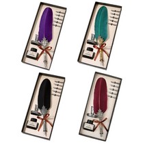 영어캘리그라피 캘리그라피 독학세트 영어 필기체 레트로 클래식 깃털 퀼 딥 서예 만년필 쓰기 잉크 5 펜촉 키트 세트 편지지 선물 상자 선물, 초록