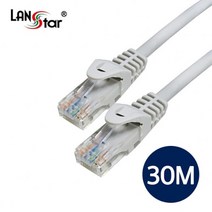 LANstar CAT.5E UTP 랜케이블 30m/LS-5UTPD-30MG/그레이/인터넷 케이블/50u 금도금 커넥터/RJ45 8P8C/다이렉트/트위스트 페어 구조/단선/24AWG