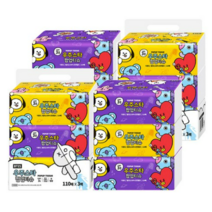 BT21 우주스타 팝업티슈 3겹 110매 x 3p 세트, 2세트