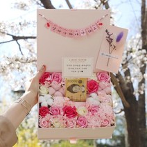 라봄플라워 어버이날용돈박스 부모님 플라워 반전 선물 용돈상자 현금선물, 핑크박스M-퍼플꽃-아빠사랑해요