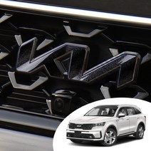 쏘렌토 MQ4 기아 로고 뉴 엠블렘 포인트 데칼 스티커 후드 프론트 트렁크 리어 레터링 휠캡 혼캡 자동차 용품, 오로라 블랙(P000BEVB), A-전면 엠블렘