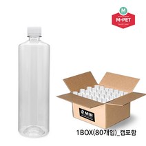 미르코리아 일자 페트병, 80개, 1000ml