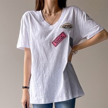 [나크21] (55~77) 와펜 포인트 V넥 슬라브 티셔츠 NK12-T-56