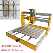 CNC 3040 알루미늄 프레임 키트 300*400*120mm 스트로크 3018 Plus Nema23 57mm 스테퍼 모터 스핀들 홀더 직경 52mm, No Stepper Motor