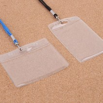 일반 목 걸이 명찰 케이스 이름표 줄 단체 모임 행사 직원 사원 학생 증 신분증 인쇄물 꽂이 교체 투명 네임텍 회사 카페 학교 알바생 병원 은행 아르바이트 소속 매장 직위, 제품선택, 가로 검정