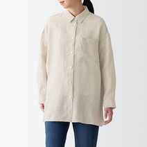 무인양품 MUJI 여성 프렌치 리넨 워싱 와이드 셔츠 BCJ22ZZZ