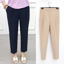 여성 밴딩 핀턱주름 배기핏 정장 스판 슬랙스 3 Colors 빅사이즈