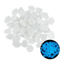 어항 조경돌 조경 정원 꾸미기 야광 자갈 25/50 pcs 어두운 글로우 스톤 산책로에 대 한 바위 경로 파티오 잔디 야드 장식 빛나는 돌, 50pcs, White