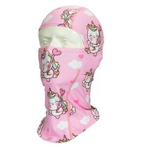 스노우보드엣지백 기모 방풍 스키 헤드 커버 마스크 브이 페이스 누수 헤어 그랩 얼굴 보호 싱글 넥커버, 키즈-디지털프린팅-유니콘(11월